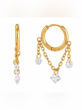 Crystal hoop earrings D190